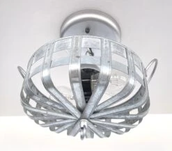 Petite Galvanized Strapped Metal Ceiling Light -The Lamp Goods petitegalvanizedstrapbasketlightfixtureceilinglight 5