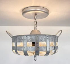 Petite Galvanized Strapped Metal Ceiling Light -The Lamp Goods petitegalvanizedstrapbasketlightfixtureceilinglight 6