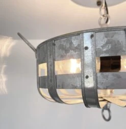 Petite Galvanized Strapped Metal Ceiling Light -The Lamp Goods petitegalvanizedstrapbasketlightfixtureceilinglight 8