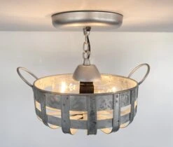 Petite Galvanized Strapped Metal Ceiling Light -The Lamp Goods petitegalvanizedstrapbasketlightfixtureceilinglight 9