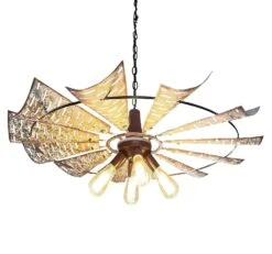 Windmill Chandelier Farmhouse Lighting Fixture -The Lamp Goods pierced windmill chandelier for edit front 1