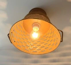 Pierced Barn Metal Farmhouse Ceiling Light -The Lamp Goods piercedmetalrusticbasketceilinglightfixture 14