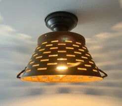 Pierced Barn Metal Farmhouse Ceiling Light -The Lamp Goods piercedmetalrusticbasketceilinglightfixture 17