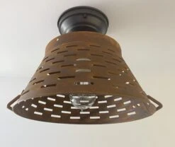 Pierced Barn Metal Farmhouse Ceiling Light -The Lamp Goods piercedmetalrusticbasketceilinglightfixture 4