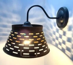 Galvanized Farmhouse Wall Sconce 12 Galvanized Farmhouse Wall Sconce -The Lamp Goods piercedmetalrusticbasketwallsconcelight 14