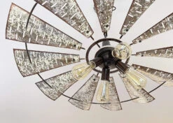 Windmill Light Fixture Farmhouse Ceiling Flush Mount -The Lamp Goods piercedsemiflushceilinglight 2