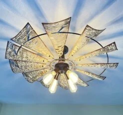 Windmill Light Fixture Farmhouse Ceiling Flush Mount -The Lamp Goods piercedsemiflushceilinglight 4 foryou