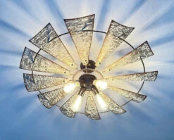 Windmill Light Fixture Farmhouse Ceiling Flush Mount -The Lamp Goods piercedsemiflushceilinglight 5