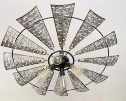 Windmill Chandelier Farmhouse Lighting Fixture -The Lamp Goods piercedwindmillchandelierwithoutlighton 2