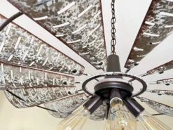 Windmill Chandelier Farmhouse Lighting Fixture -The Lamp Goods piercedwindmillchandelierwithoutlighton 3