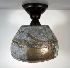 Rustic Bucket Farmhouse Light Fixture -The Lamp Goods rusticbucketsemiflushceilinglightmetalgalvanizedfarmhouseindustrialcabinlightingfixture 6