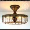 Rustic Industrial Cage Ceiling Light Fixture -The Lamp Goods rusticindustrialcageceilinglightfarmhousemetaldistressed