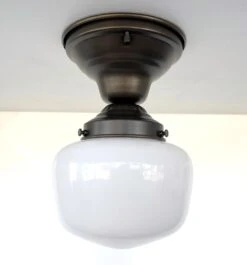 Simple Schoolhouse CEILING LIGHT Fixture Of Milk Glass 12 Simple Schoolhouse CEILING LIGHT Fixture Of Milk Glass -The Lamp Goods simpleschoolhouseceilinglightsemiflushsmallfixture 5 71c859b5 1d35 4c5f 84e9 439175ac010c