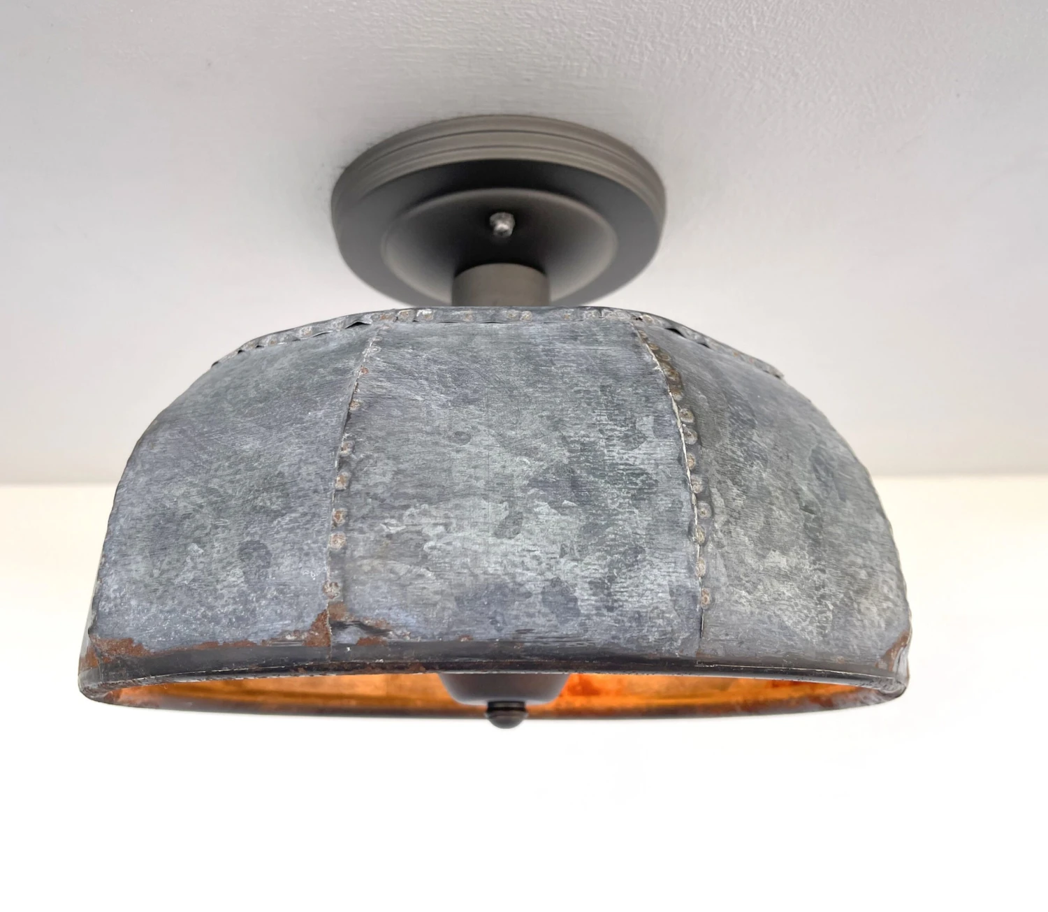 Rustic Metal Farmhouse Ceiling Light - Eight Sided 6 Rustic Metal Farmhouse Ceiling Light - Eight Sided - Image 4