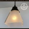 Vintage Frosted SQUARE 1960's PENDANT Light