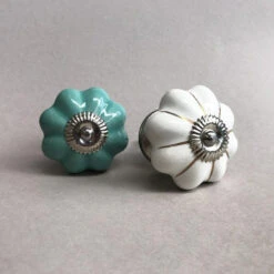 Marigold Knob - Teal(Copy Of Marigold Knob 1) -The Lamp Goods teal marigold knob 3