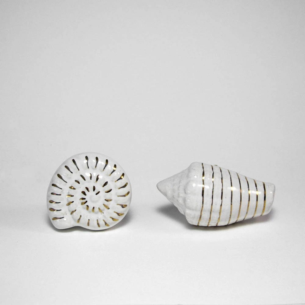 White And Gold Conch Knob(Seashell Conch Knob) 4 White And Gold Conch Knob(Seashell Conch Knob) - Image 2