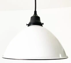 Large White Enamel Farmhouse Pendant Light -The Lamp Goods whiteenamelandblacklargeshadependant edited 1
