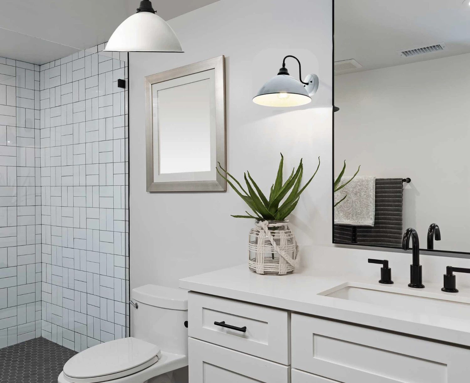 Large White Enamel Wall Sconce Light 4 Large White Enamel Wall Sconce Light - Image 2