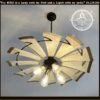 Farmhouse Windmill Chandelier Lighting Fixture 30" -The Lamp Goods windmillchandelier30heavymetallightfixturefarmhousehanginggalvanized