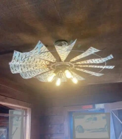 Windmill Light Fixture Farmhouse Ceiling Flush Mount -The Lamp Goods windmilllightinmancave