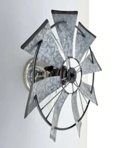 Galvanized Windmill Farmhouse Wall Sconce Light -The Lamp Goods windmillwallsconcelightfixturefarmhouse 2