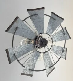 Galvanized Windmill Farmhouse Wall Sconce Light -The Lamp Goods windmillwallsconcelightfixturefarmhouse 3