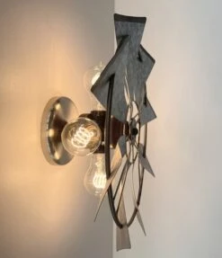Galvanized Windmill Farmhouse Wall Sconce Light -The Lamp Goods windmillwallsconcelightfixturefarmhouse 5