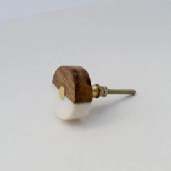 Wood + Gold Geo Knob(Wood Gold Geo Knob) -The Lamp Goods wood geo knob 1