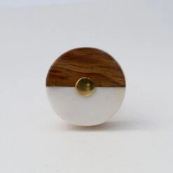 Wood + Gold Geo Knob(Wood Gold Geo Knob) -The Lamp Goods wood geo knob 2